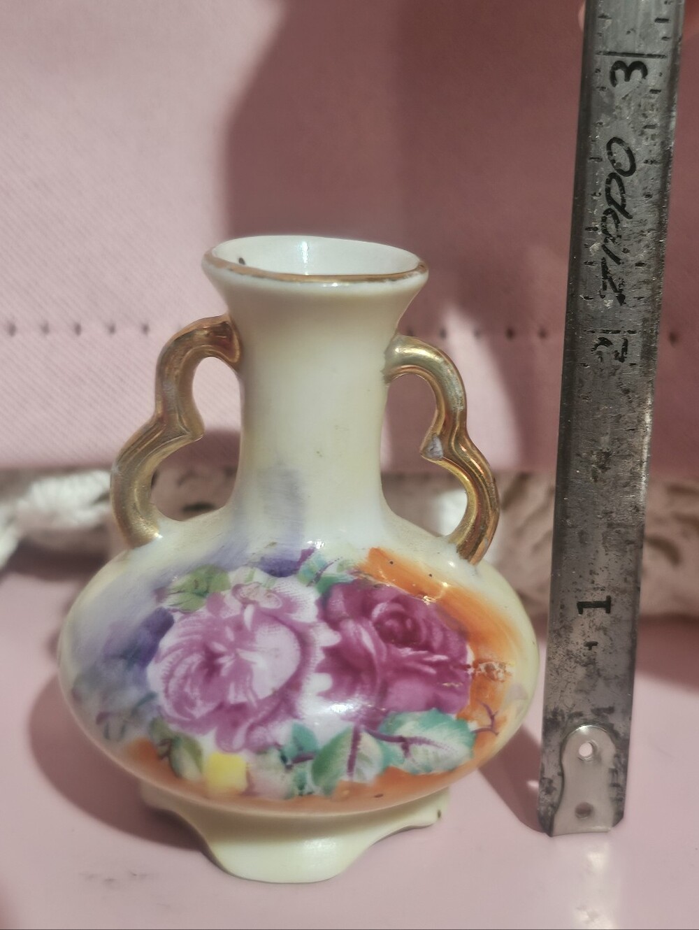 Vintage Mini Hand Painted Ceramic Japanese Vase - Picture 4 of 5